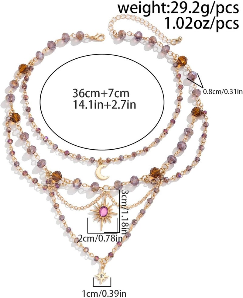TACBSP Rapunz Sun Necklace for Women Tangled Necklace Sun Necklaces Opal Pendant Neckalces Healing Crystal Necklaces Christmas Trendy Jewelry - Image 4
